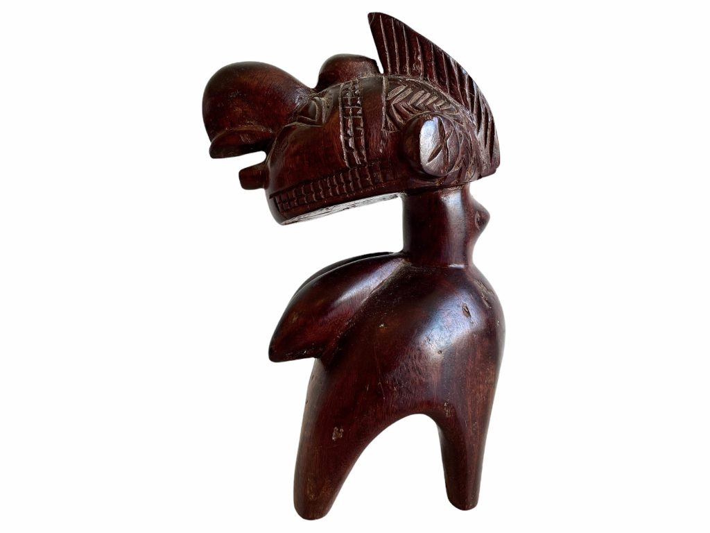 Vintage African Small Wooden Nimba Ornament Figurine Decorative Carved Statue Carving Sculpture Wood Tribal Art c1980-90’s / EVE