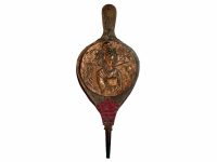 Vintage French Medium Wooden Leather Bellows Fireplace Open Fire Log Burner Stove Tool Prop Display Decor Air Pump circa 1970-80's / EVE