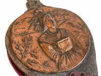 Alternative view of Vintage French Medium Wooden Leather Bellows Fireplace Open Fire Log Burner Stove Tool Prop Display Decor Air Pump circa 1970-80's / EVE