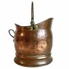 Vintage French Small Coal Bucket Scuttle Fireplace Fire Brass Copper Metal Handle Flower Plant Vase Pot circa 1960-70's / EVE