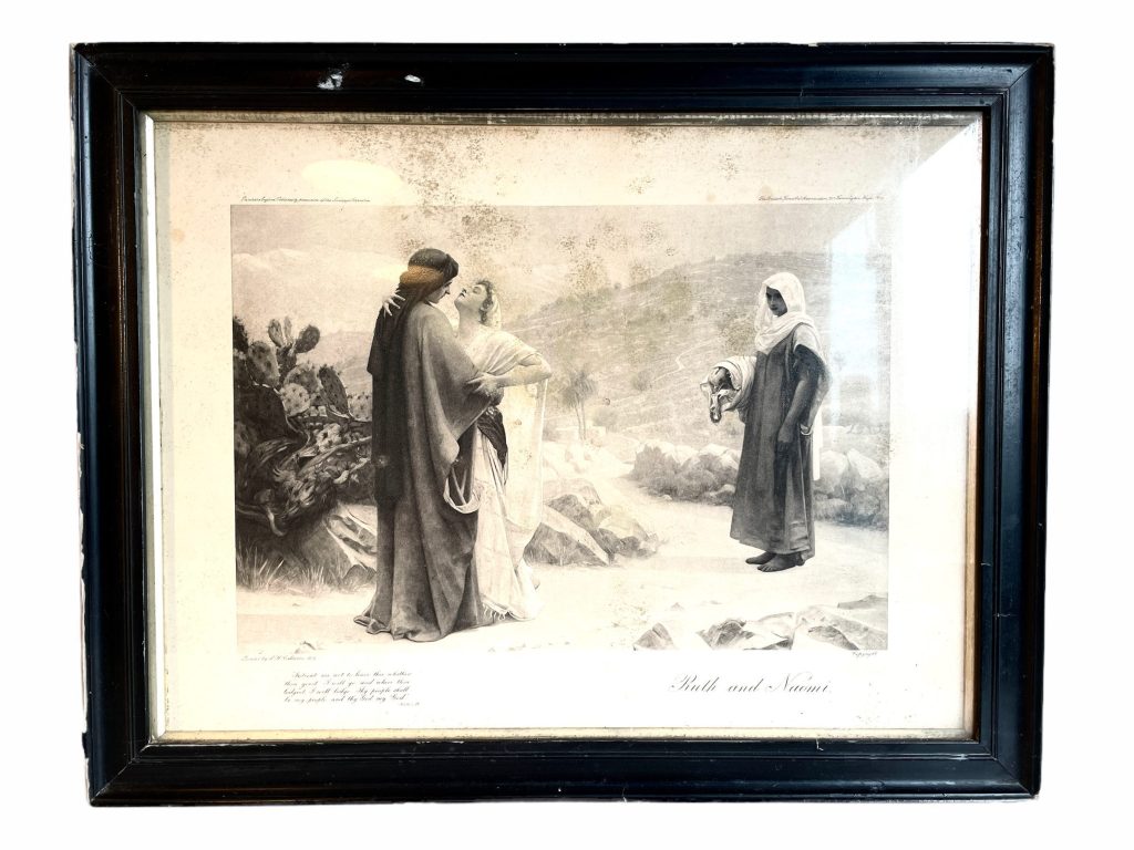 Antique British Fine Art Association Bible Book Of Ruth And Naomi Original By Calderon Framed Art Print In Frame Wall Decor c1910’s / EVE