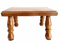 Vintage French Bench Stool Small Tiny Table Wooden Wood Chair Seat Side Stand Flower Pot Display Shelf Prop Tabouret c1960-70's / EVE