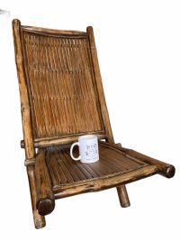 Vintage Asian Bamboo Deck Chair Sun Lounger Natural Weathered Chaise Longue Foldable Beach Garden Carry On circa 1980-90’s 2