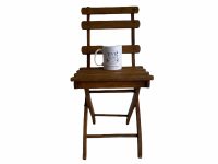 Alternative view of Vintage French Wooden Wood Folding Childs Toy Chair Stool Stand Seat Table Plinth Plant Pot Stand Display c1940-50's / EVE