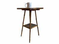 Alternative view of Antique Asian Bamboo Wooden Brown Natural Wood Small Shelf Shelving Side Table Stand Display Plinth Prop circa 1940-1950's