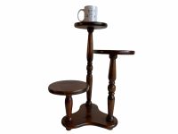 Alternative view of Vintage Taiwanese Wooden Wood Flower Pot Stand Triple Display Shelf Prop Look Plinth Flower Plant circa 1980-90's