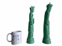 Alternative view of Vintage Chinese Jade Coloured Resin Figurines Lady Man Traditional Pair Ornaments Home Decor circa 1950's / EVE