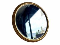 Vintage French Vanity Metal Mirror Circular Decor Tray Dish Platter Trivet Decorative Table circa 1920's / EVE