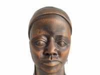 Alternative view of Vintage African Wooden Sealed Signed Bust Carving Decorative Ornament Figurine Decorative Africa Art Sculpture circa 1980's / EVE