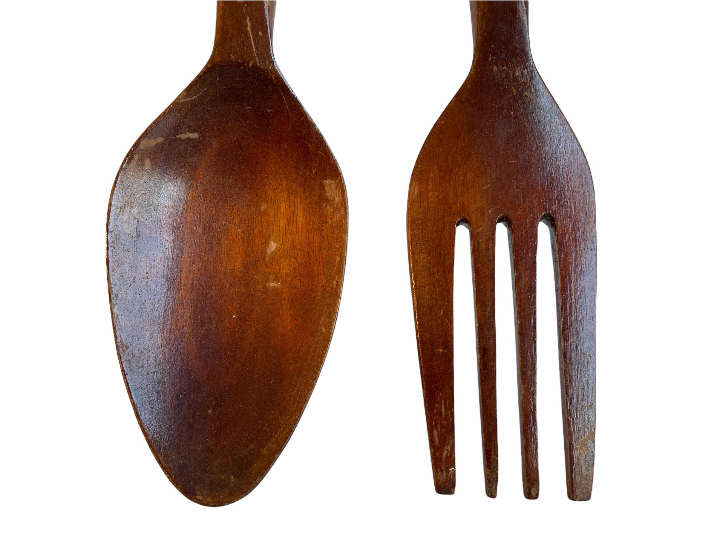Vintage Philipino Carved Wood Wooden Giant Large Decorative Spoon And Fork Cutlery Wall Kitchen Decor Display Ornament c1970-80’s / EVE 2 Vintage Philipino Carved Wood Wooden Giant Large Decorative Spoon And Fork Cutlery Wall Kitchen Decor Display Ornament c1970-80's / EVE - Image 2