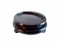 Vintage Chinese Wooden Stand Display Plinth Vase Ornament Circular Base Decor Trivet Placemat Table Protector Asian Box Wood c1970's / EVE