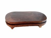 Vintage Chinese Wooden Stand Display Plinth Vase Ornament Circular Base Decor Trivet Placemat Table Protector Asian Box Wood c1970's / EVE