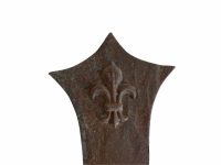 Alternative view of Antique French Iron Fleur De Lis Wall Hanging Double Electric Light Lantern Candle Lamp Sconce Decor Design FOUR AVAILABLE c1910's / EVE