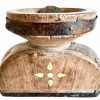 Antique Indian Seed Sowing Sorting Farming Planting Decorative Vase Pot Container Display Teak Wood Gift circa 1910-20's / EVE