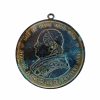 Antique French Large Medallion Pope Leo XIII Catholic Souvenir Pendant Medal Necklace Symbol Jewellery Jewelry c1878's / EVE