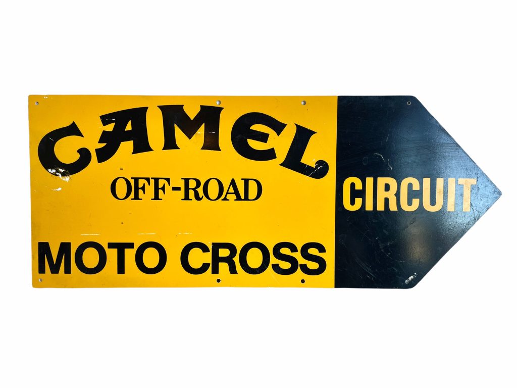 Vintage English Camel Off-Road Moto Cross Circuit Sign shop cafe restaurant sign board display price kitchen office decor c1980-90’s / EVE