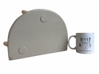 Alternative view of Vintage Stool French Traditional Bobbin Leg Normandy Style Grey White Large Tall Wood Chair Pot Stand Plinth D Seat Tabouret c1960's / EVE