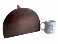 Alternative view of Vintage French D Stool Traditional Small Milking Wooden Brown Wood Small Chair Stand Display Plinth Seating Pot Tabouret c1960-70's / EVE