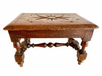 Antique French Wooden Brown Natural Wood Home Made Small Stool Bench Chair Stand Display Rest Plinth Seating Tabouret c1900-1910's / EVE