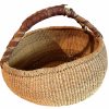 Vintage African Shopping Storage Preservation Harvesting Wicker Rattan Storage Basket Primitive Tribal Art Arts Prop Gift c1970-80's / EVE