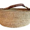Vintage African XL Shopping Storage Preservation Harvesting Wicker Rattan Storage Basket Primitive Tribal Art Arts Prop Gift c1980's / EVE