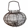 Vintage French Very Large Rustic Black Wire Egg Collecting Basket Storage Display Rustic Traditional circa 1950-60's / EVE