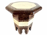 Vintage Turkish Moroccan Wooden Octagonal Circular Tray Table Plate Dish Charger Serving Tabouret DAMAGED circa 1980-90's / EVE