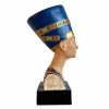 Vintage Egyptian Queen Nefertiti Pharaoh Painted Plaster Figurine Ornament Head Bust Souvenir Gift circa 1980-90's / EVE