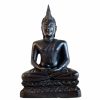 Vintage Thai Somdej Toh Man Idol Buddhist Buddha Monk Statue Cast Resin Black Sculpture Ornament Bankok circa 1990's / EVE