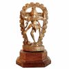 Vintage Indian Wood Hindu Nataraj God Ornament Icon Idol Decorative Alter Shrine Display Design Wooden c1980's / EVE