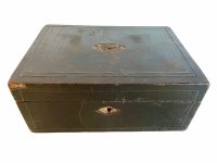 Antique French Wooden Jewellery Jewelry Trinket Storage Box Container Chest Dressing Table Worn Treasure Hidey Hole circa 1910-20's / EVE