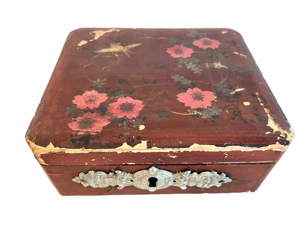Antique Japanese Wooden Jewellery Jewelry Trinket Storage Box Container Chest Dressing Table Worn Treasure Hidey Hole circa 1910-20’s / EVE