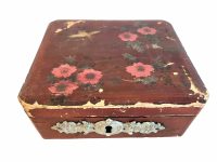Antique Japanese Wooden Jewellery Jewelry Trinket Storage Box Container Chest Dressing Table Worn Treasure Hidey Hole circa 1910-20's / EVE