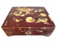 Antique Japanese Wooden Jewellery Jewelry Trinket Storage Box Container Chest Dressing Table Worn Treasure Hidey Hole circa 1910-20's / EVE