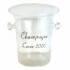 Vintage French See Through Millenium Plastic 2000 Champagne Wine Ice Bucket Cooler Display Stand Pot Handled c2000 / EVE