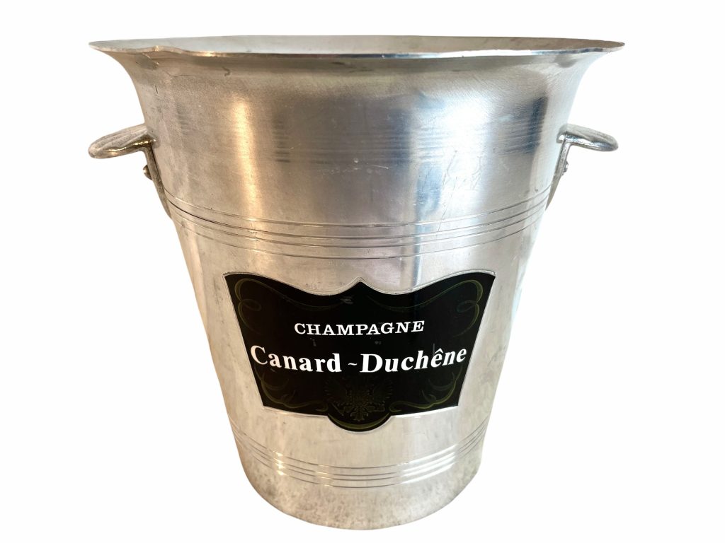 Vintage French Silver Canard-Duchene Metal Champagne Wine Ice Bucket Pot Container Cooler Display Stand Pot c1980-90’s / EVE