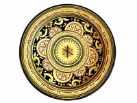 Vintage Tunisian Moroccan Blue Green Cream Large Serving Bowl Dish Plate Wall Hanging Ornament Decor Design Terracotta c1980's / EVE