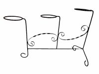 Vintage French Twisted Cast Iron Triple Flower Plant Pot Ornament Stand Painted Black Top Display Rest Plinth c1970-80's / EVE