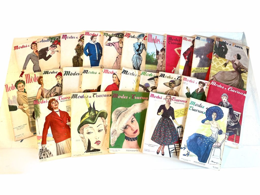 Vintage French Modes & Travaux Fashion and Work Collection Ladies Magazine Magazines Memorabilia Collector Rare Mid Century c1940-50’s / EVE