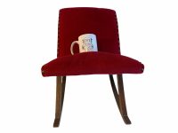 Alternative view of Vintage French Red Rocking Wood Wooden Footstool Foot Stool Rest Footrest Conservatory Desk Prop Display Tabouret circa 1970-80's / EVE