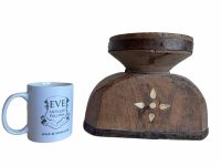 Alternative view of Antique Indian Seed Sowing Sorting Farming Planting Decorative Vase Pot Container Display Teak Wood Gift circa 1910-20's / EVE