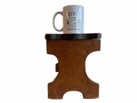 Alternative view of Vintage French Beaten Up Repaired Bench Stool Small Table Wooden Wood Chair Seat Side Stand Flower Pot Display c1920-80's / EVE