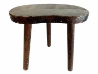 Vintage French Wooden Milking Stool Chair Seat Kitchen Farm Kidney Shaped Seat Plant Stand Traditional Normandy Tabouret c1960-70's / EVE