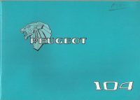 Peugeot 104 Owner's Handbook / Car Manual / EVE