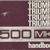 Triumph 2500 MK2 Owner's Handbook / Car Manual - 3rd Ed 1971 / EVE