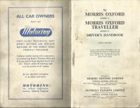 Alternative view of Morris Oxford Traveller Series V Owner's Handbook / Car Manual / EVE