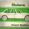 Talbot Solara Owner's Handbook / Car Manual - Issued 1980 / EVE