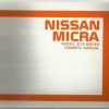 Nissan Micra K10 Series Owner's Handbook / Car Manual - Issued June 1991 / EVE