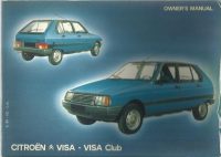 Citroen Visa Club Owner's Handbook / Car Manual - Issue 84 / EVE