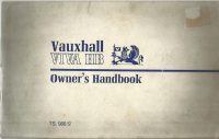 Vauxhall Viva HB Owner's Handbook / Car Manual - Issued Jan/Jun 1970 - Includes Wiring Diagram / EVE